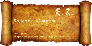 Rojcsek Klaudia névjegykártya